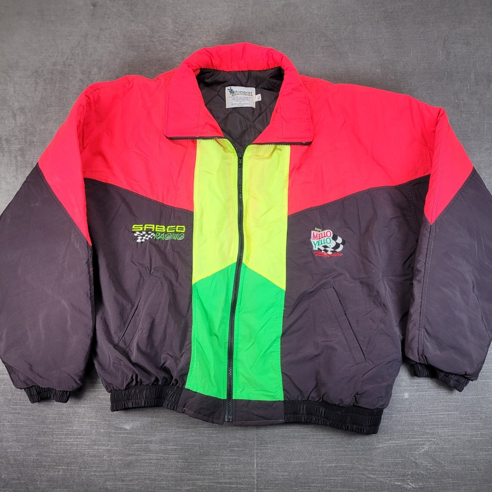 90s Vintage USA Racing Jacket Mens XL Red Black Mello Yello Kyle Petty 42